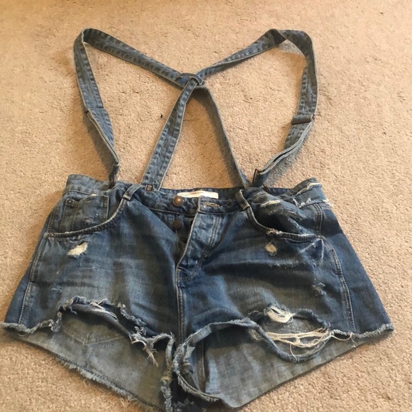 Denim short overalls - Picture 1 of 2